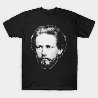 Pyotr Ilyich Tchaikovsky Black and White T-Shirt